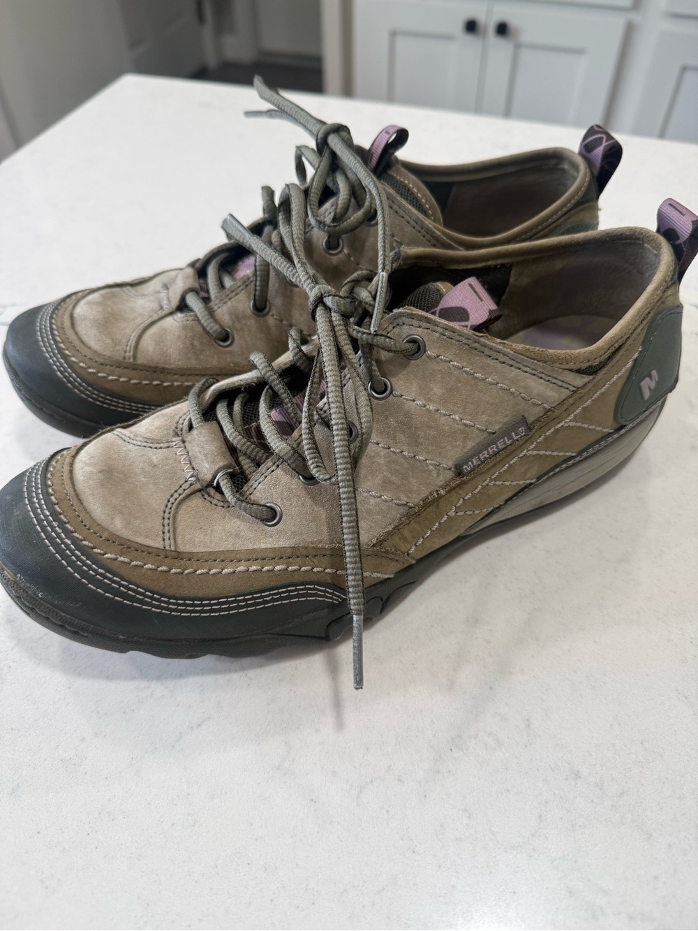 Merrell Mimosa Lace Women’s Hiking Shoes US 9 Medium Brown Gray Purple